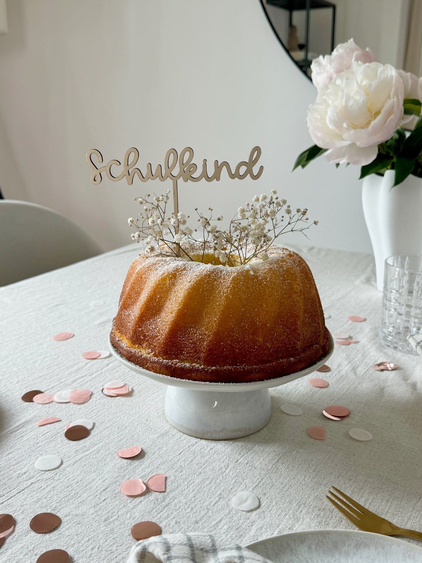 Caketopper aus Holz - Schulkind