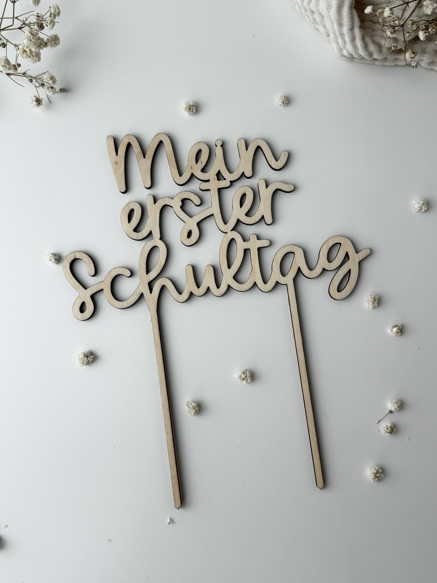 Caketopper aus Holz - Mein erster Schultag