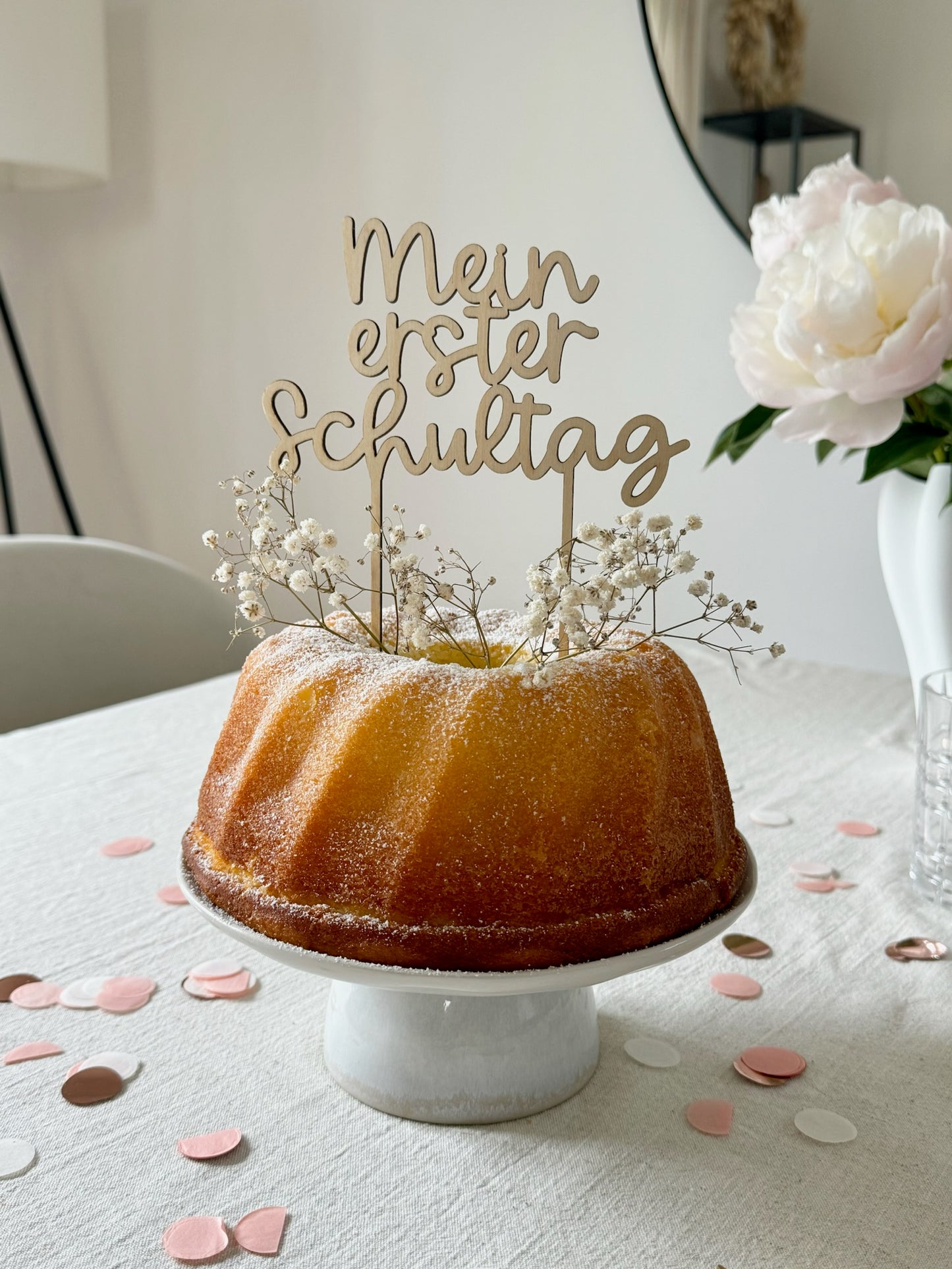 Caketopper aus Holz - Mein erster Schultag