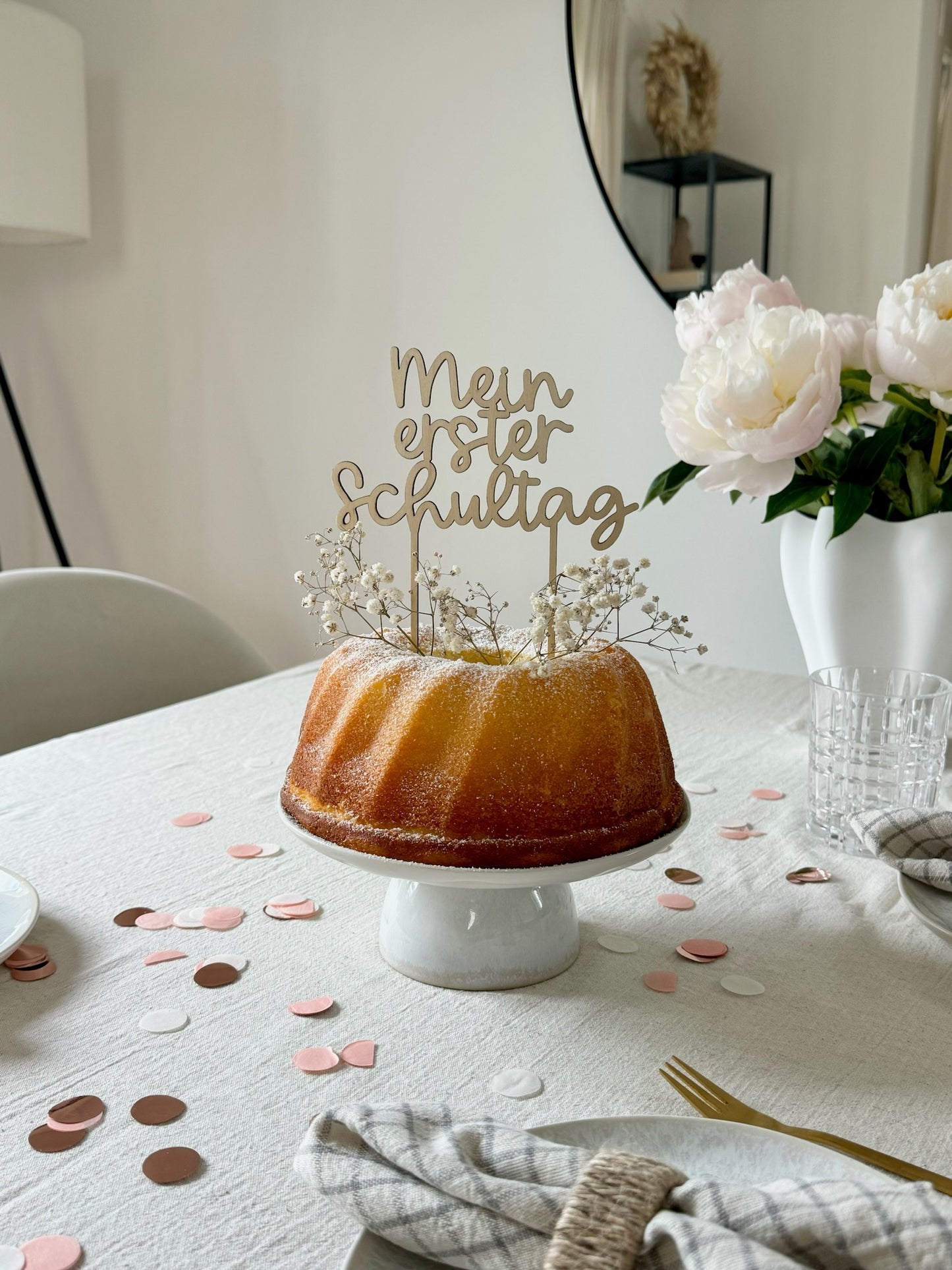Caketopper aus Holz - Mein erster Schultag