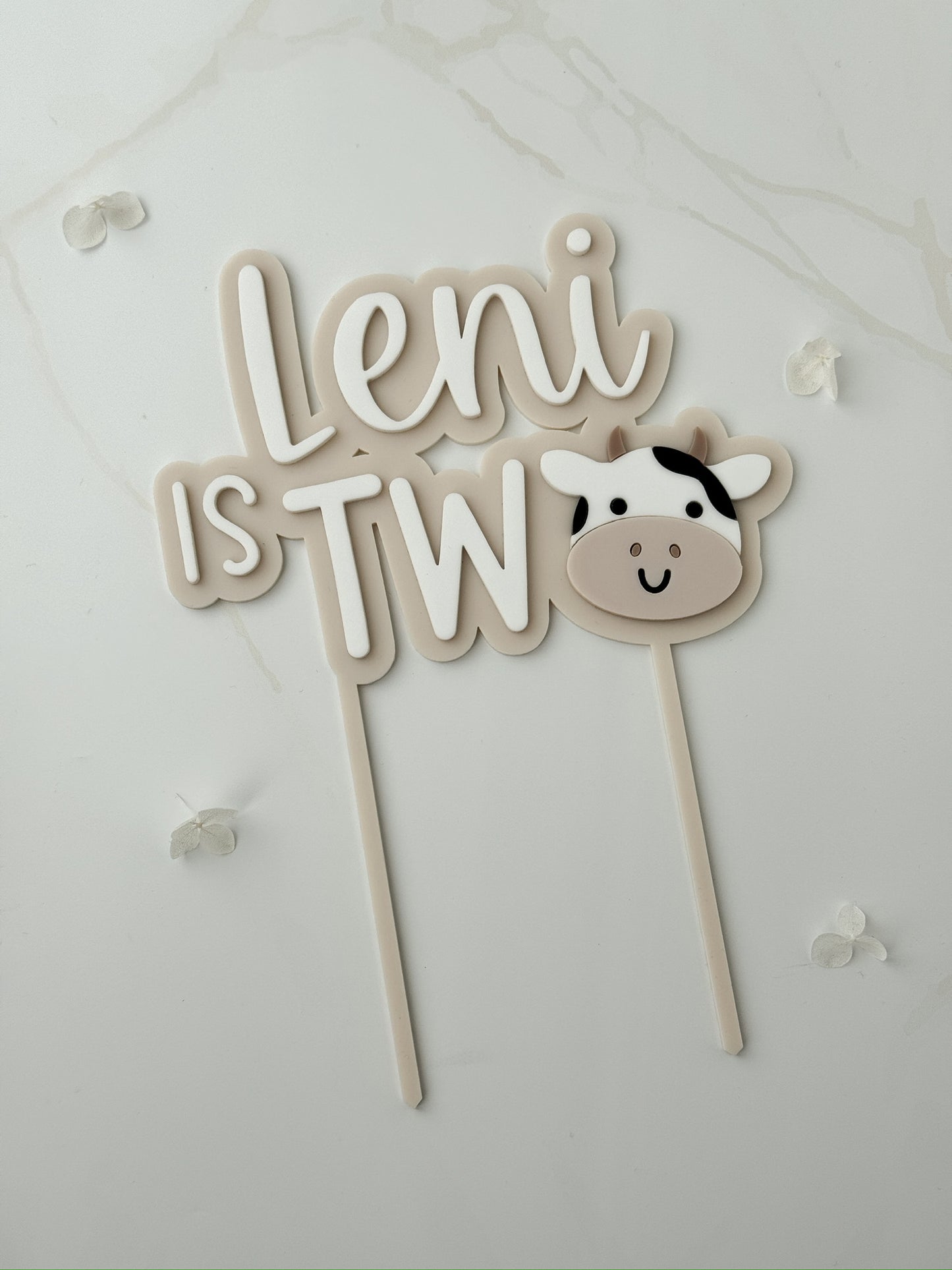 Cake Topper ONE, TWO - Kuh
