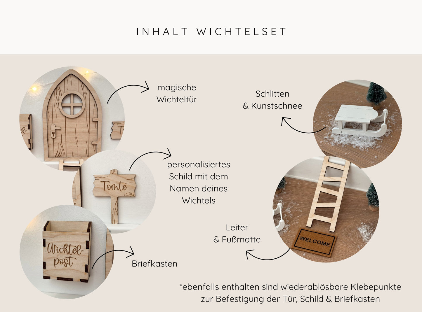 Wichtelset aus Holz personalisiert
