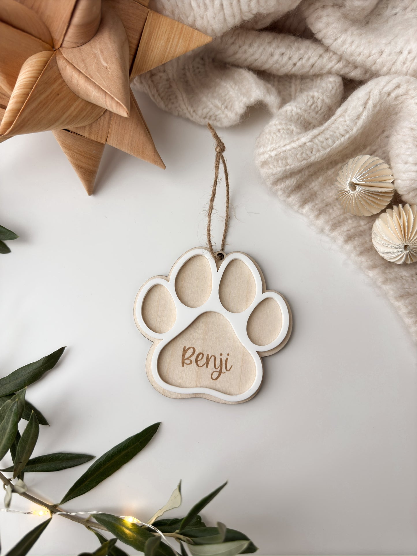 Personalisierter Christbaumanhänger - Hund & Katze