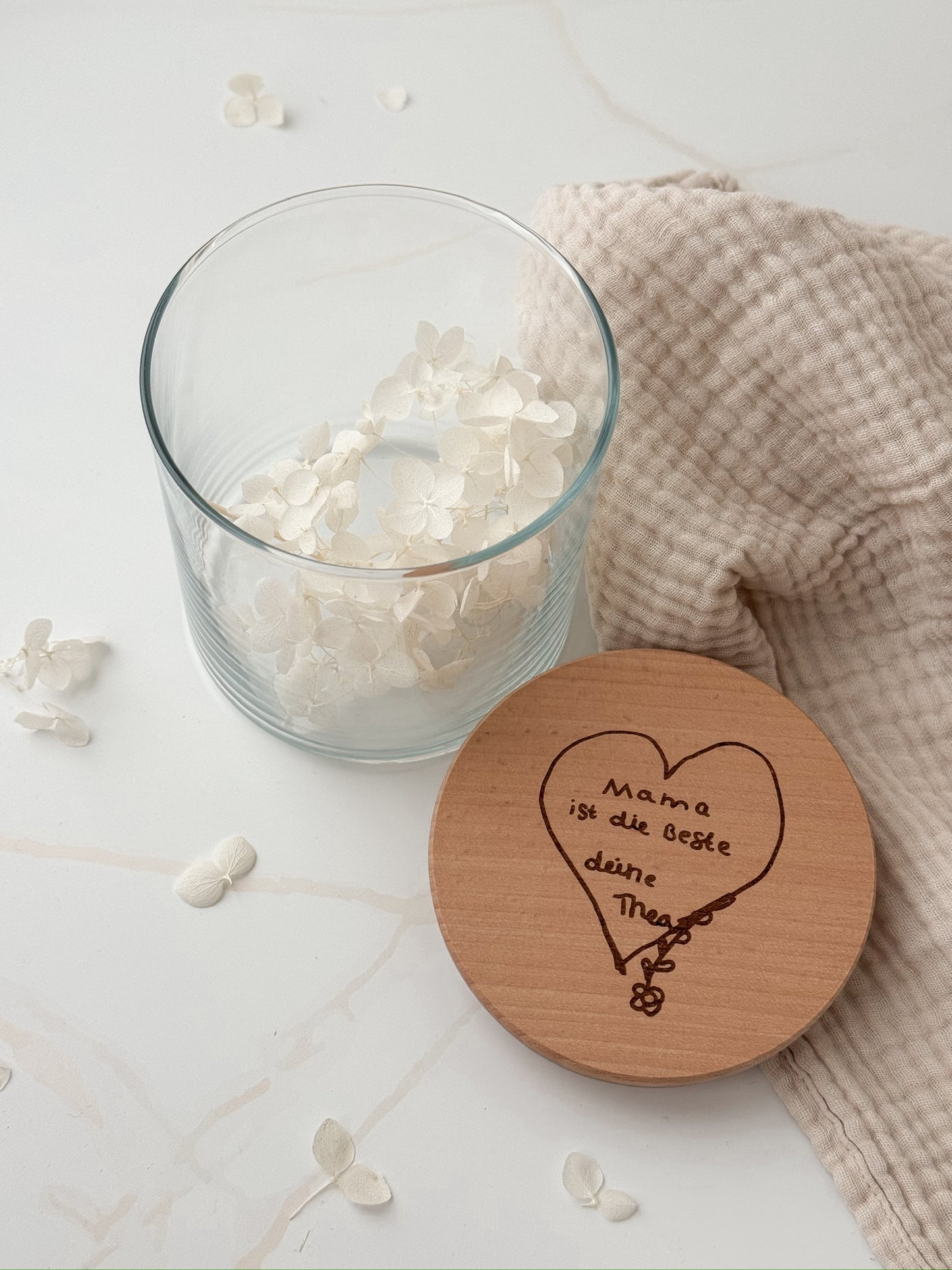 Personalisiertes Vorratsglas mit Kinderzeichnung Gravur
