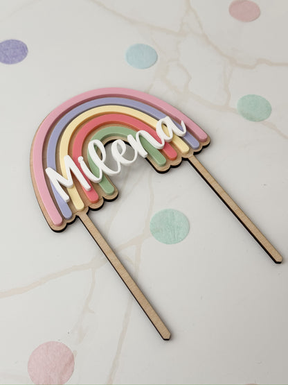 Personalisierter Regenbogen Cake Topper