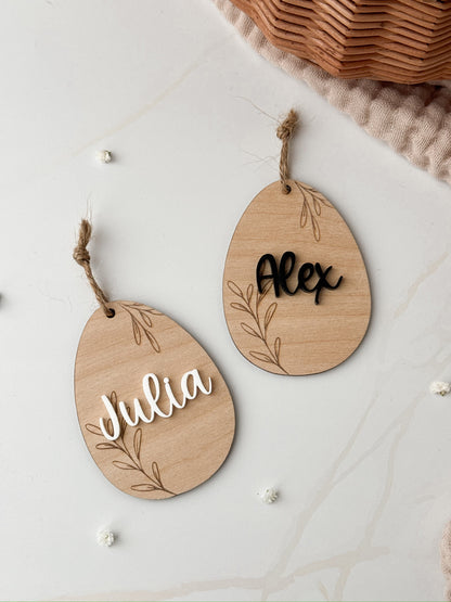 Osterkörbchen mit personalisiertem Ei-Anhänger