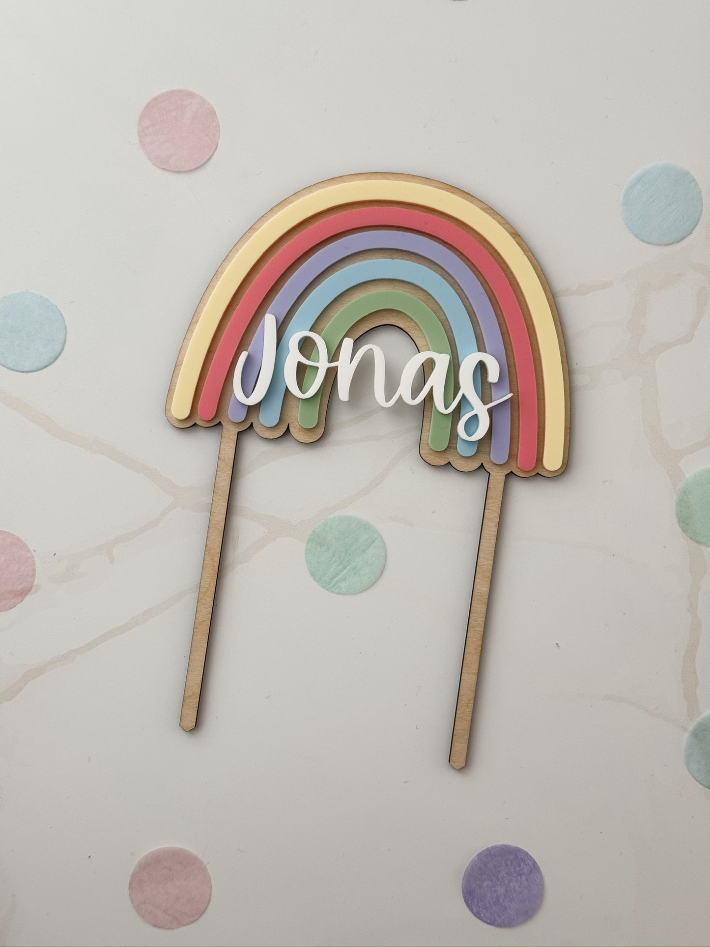 Personalisierter Regenbogen Cake Topper