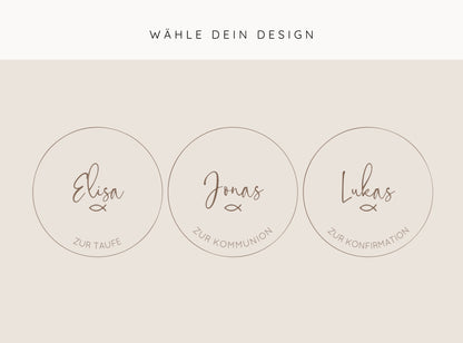 Vorratsglas mit Holzdeckel personalisiert - Taufe/ Kommunion/ Konfirmation