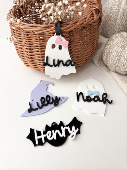 Halloweenkörbchen mit personalisiertem Anhänger