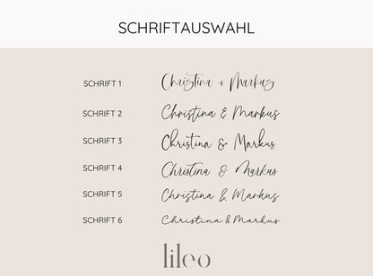Personalisierte Platzkarte