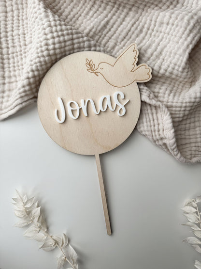 Personalisierter Cake Topper Taube