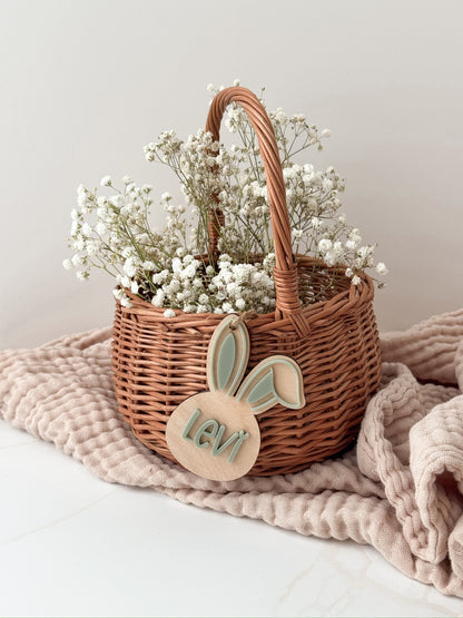 Osterkörbchen mit personalisiertem Hasen-Anhänger
