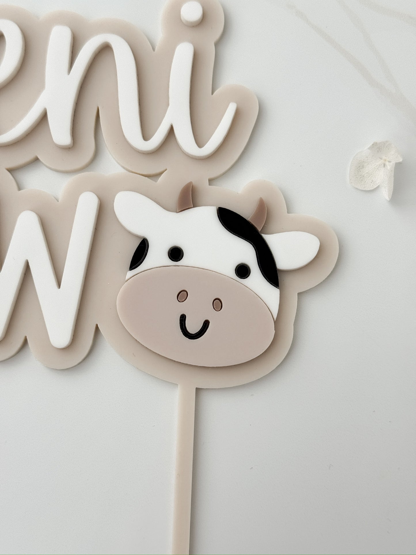 Cake Topper ONE, TWO - Kuh