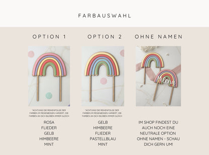 Personalisierter Regenbogen Cake Topper
