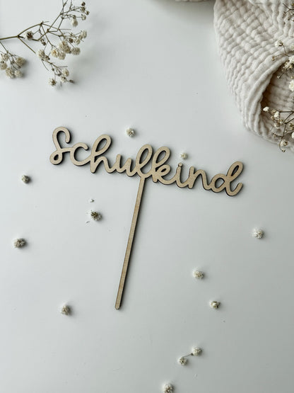 Caketopper aus Holz - Schulkind