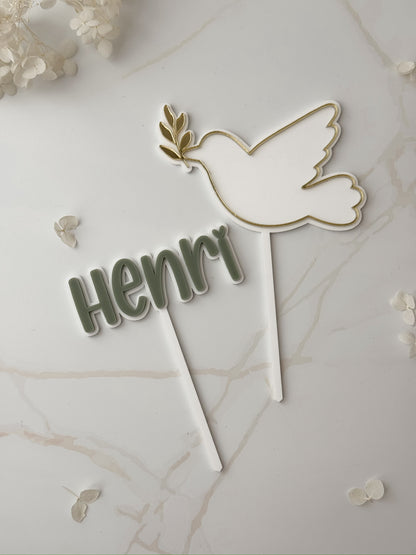 Personalisiertes Cake Topper Set | Taufe | Kommunion | Konfirmation