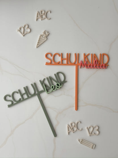 Personalisiertes Cake Topper - Schulkind