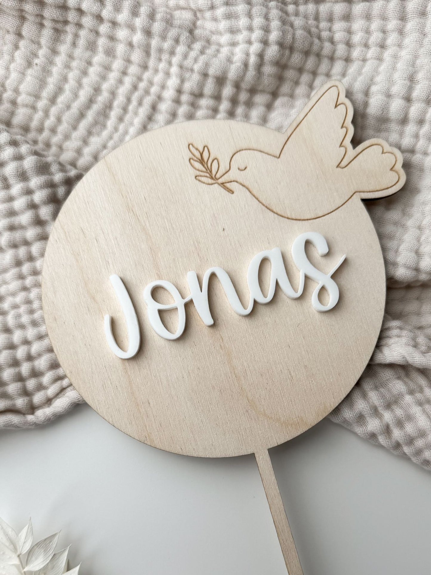 Personalisierter Cake Topper Taube