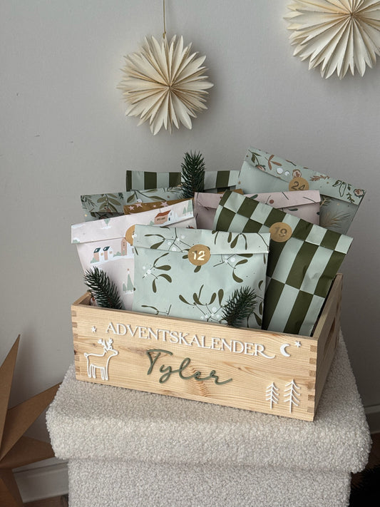 Personalisierter Adventskalenderkiste zum Befüllen