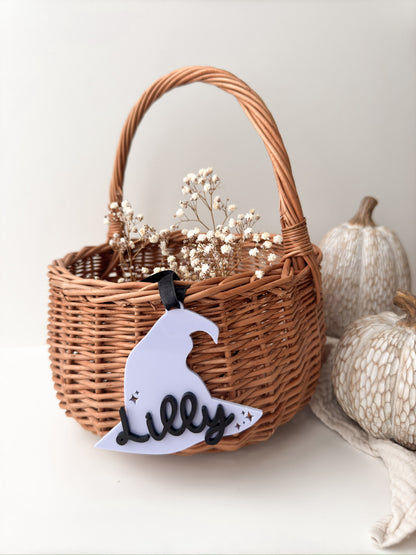 Halloweenkörbchen mit personalisiertem Anhänger