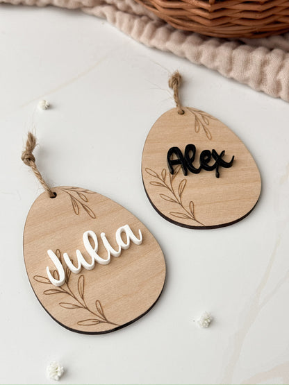 Osterkörbchen mit personalisiertem Ei-Anhänger