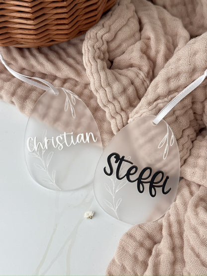 Osterkörbchen mit personalisiertem Ei-Anhänger