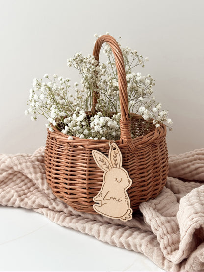 Osterkörbchen mit personalisiertem Hasenanhänger