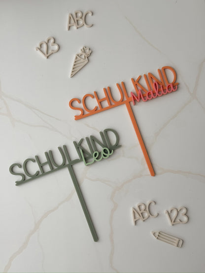 Personalisiertes Cake Topper - Schulkind