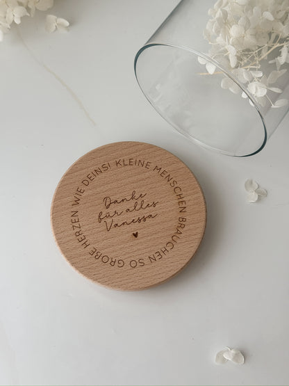 Vorratsglas mit Holzdeckel für Erzieherin & Tagesmutter