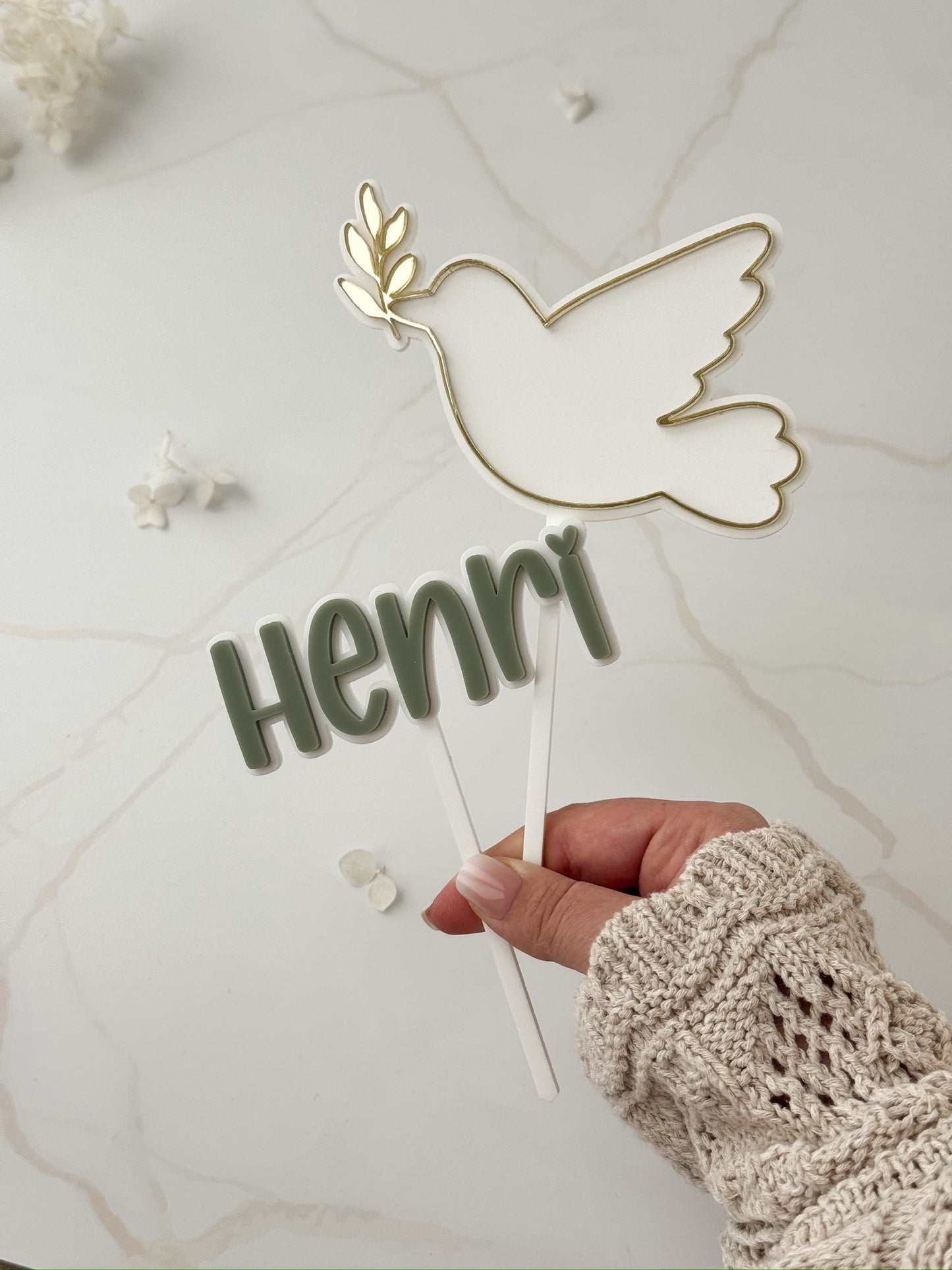 Personalisiertes Cake Topper Set | Taufe | Kommunion | Konfirmation