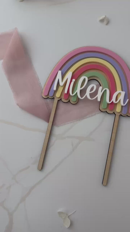 Personalisierter Regenbogen Cake Topper