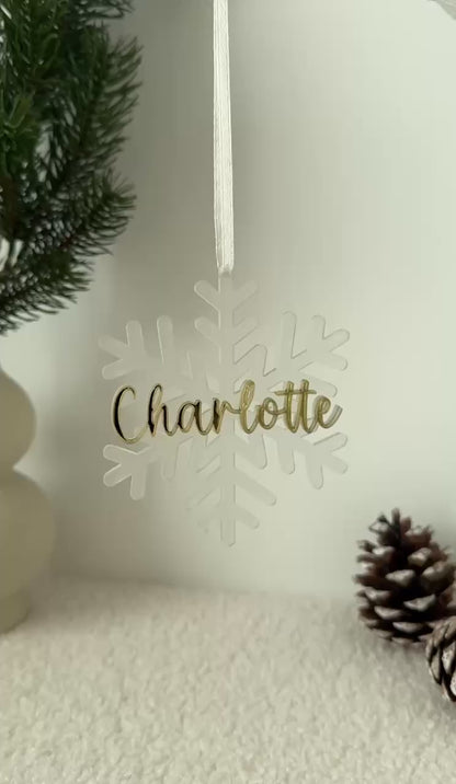 Personalisierter Christbaumanhänger - Schneeflocke