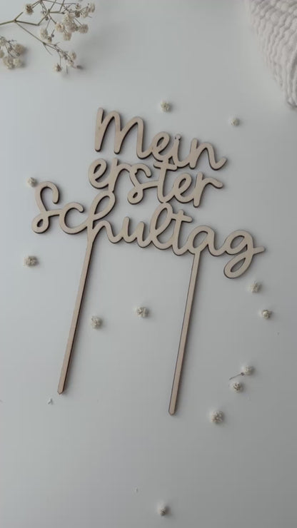 Caketopper aus Holz - Mein erster Schultag