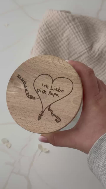 Personalisiertes Vorratsglas mit Kinderzeichnung Gravur