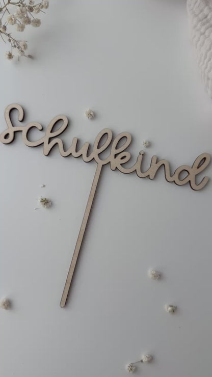 Caketopper aus Holz - Schulkind