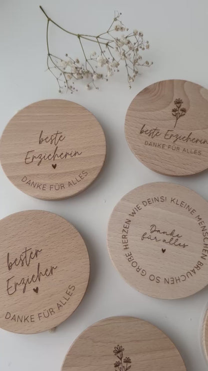 Vorratsglas mit Holzdeckel für Erzieherin & Tagesmutter