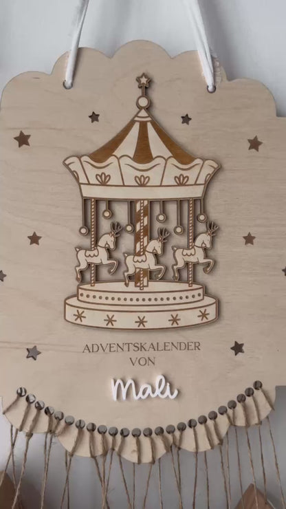 Personalisierter Aventskalender zum Befüllen - Rentier-Karussell