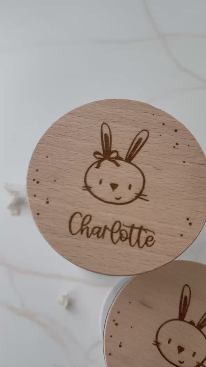 Vorratsglas mit Holzdeckel - Ostern personalisiert